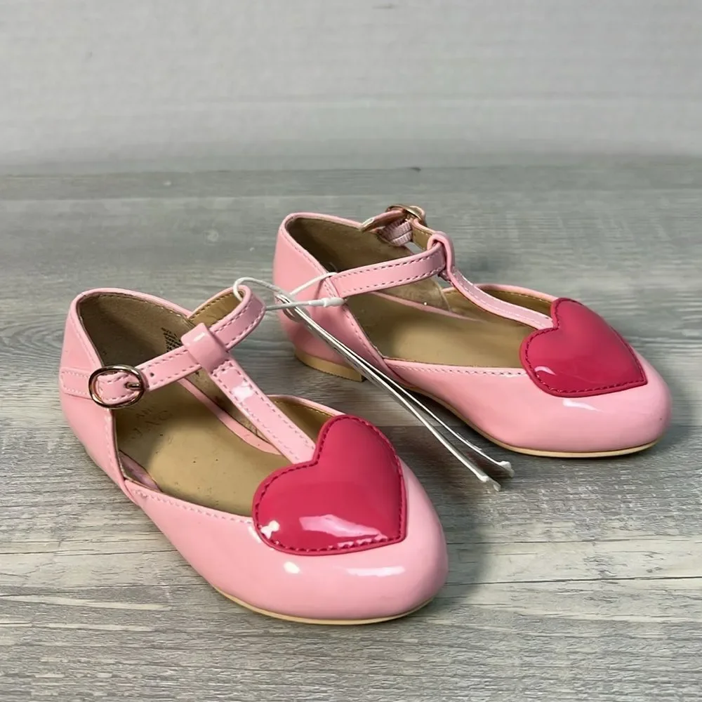 Janie and Jack 100048235 Heart T-Strap Ballet Flat NWT